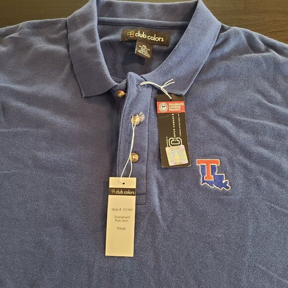 Club Colors Louisiana Tech Bulldogs Polo Shirt 2XL Mens Collegiate NEW - Picture 4 of 8
